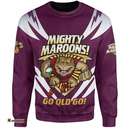 Queensland Maroons Sweatshirt Custom State Of Origin 2024 Passionate Fan Born To Win Ver 2
