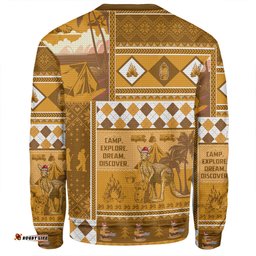 Australia Camping Christmas Sweatshirt - Xmas Camping With Kangaroo Vintage Sweatshirt