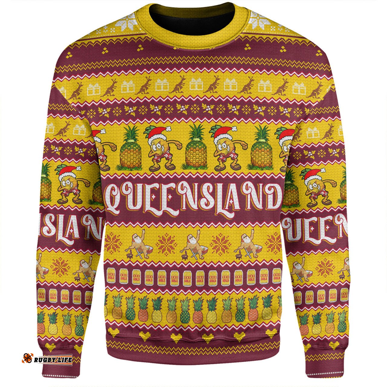 Queensland Big Things Christmas Custom Sweatshirt - The Big Pineapple Sweatshirt