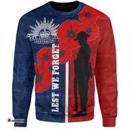 Australia Anzac Day Sweatshirt - Lest We Forget Remebrance Day (Blue) Sweatshirt