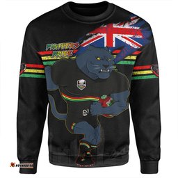 Penrith Panthers Sweatshirt Custom For Die Hard Fan Australia Flag Scratch Style