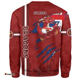 St. George Illawarra Dragons Sweatshirt - Happy Australia Day Flag Scratch Style