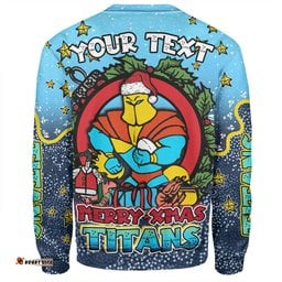 Gold Coast Titans Christmas Custom Sweatshirt - Merry Christmas Our Beloved Team With Aboriginal Dot Art Pattern Sweatshirt