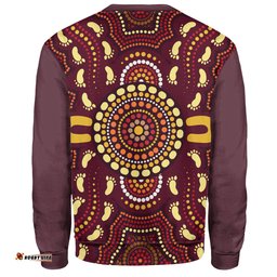 Australia Aboriginal Inspired Sweatshirt - Aboriginal Footprint Art Sweatshirt