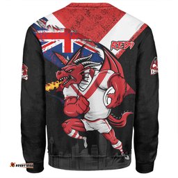 St. George Illawarra Dragons Sweatshirt Custom For Die Hard Fan Australia Flag Scratch Style