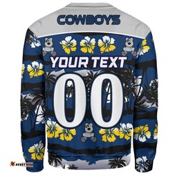 North Queensland Cowboys Sweatshirt - Tropical Hibiscus and Coconut Trees