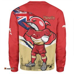 Redcliffe Dolphins Sweatshirt Custom For Die Hard Fan Australia Flag Scratch Style
