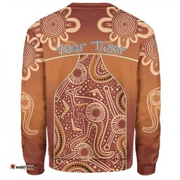 Australia Aboriginal Custom Sweatshirt - Brown Kangaroo In Aboriginal Dot Art Sweatshirt