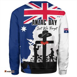 Australia Anzac Day Sweatshirt - Anzac Day With Map And Flag Australia Sweatshirt