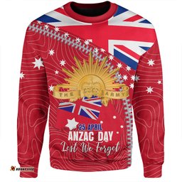 Australia Sweatshirt - Anzac Day Lest We Forget Australian Red Ensign