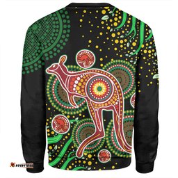 Australia Kangaroo Aboriginal Custom Sweatshirt - Aboriginal Plant With Kangaroo Colorful Art Sweatshirt
