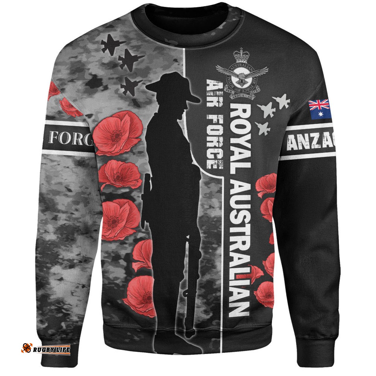 Australia Sweatshirt - Custom Royal Australian Air Force Anzac Day Camouflage Style