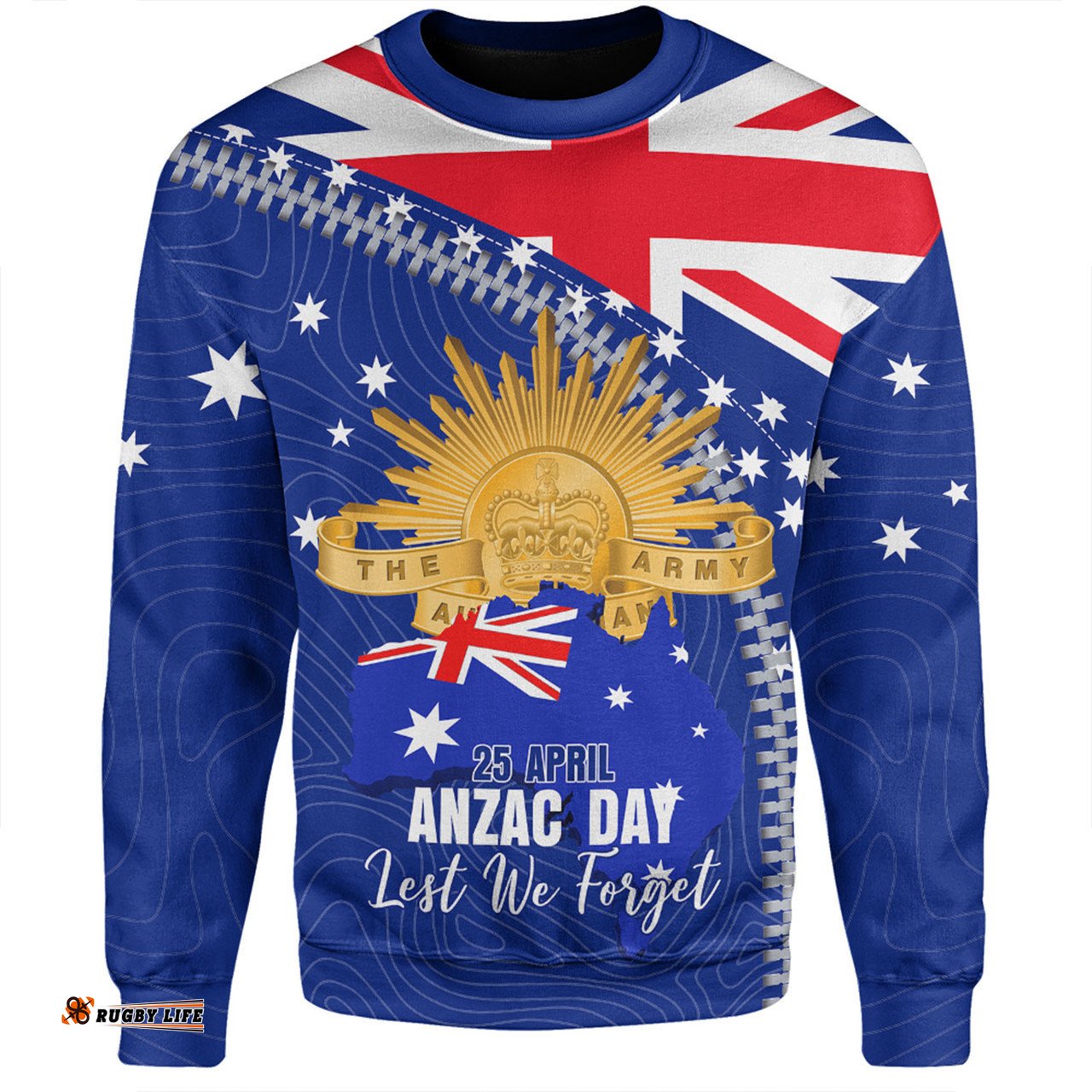 Australia Sweatshirt - Anzac Day Lest We Forget Australia Flag