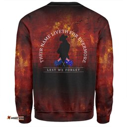 Australia Sweatshirt - Anzac Day Their Name Liveth For Evermore Dark Grunge Style