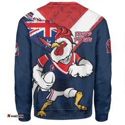 Sydney Roosters Sweatshirt Custom For Die Hard Fan Australia Flag Scratch Style