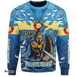 Gold Coast Titans Naidoc Week Custom Sweatshirt - For Our Elders Home Jersey Sweatshirt