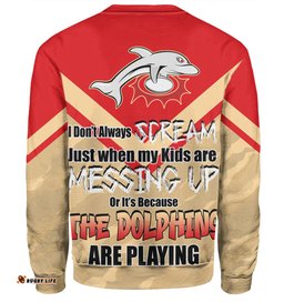 Redcliffe Dolphins Mother's Day Sweatshirt - Screaming Mom and Crazy Fan