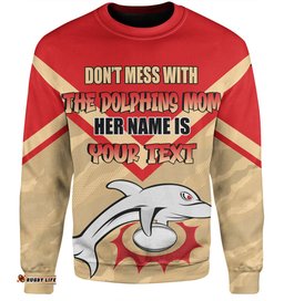 Redcliffe Dolphins Mother's Day Sweatshirt - Screaming Mom and Crazy Fan
