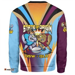 Queensland Maroons Sweatshirt Custom State Of Origin 2024 Passionate Fan Born To Win QLD vs NSW