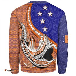Australia  South Sea Islanders Sweatshirt - New Ireland Flag With Polynesian Shark Pattern Sweatshirt