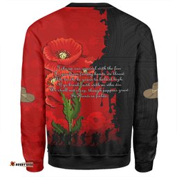 Australia Anzac Day Custom Sweatshirt - Australian And New Zealand Warriorsers In Flanders Fields Poppy Flowers Sweatshirt