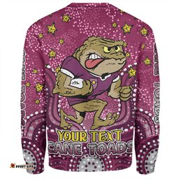 Queensland Cane Toads Custom Sweatshirt - Custom With Aboriginal Inspired Style Of Dot Painting Patterns  Sweatshirt