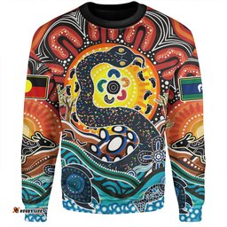 Australia Rainbow Serpent Aboriginal Sweatshirt - Dreamtime Rainbow Serpent Sweatshirt