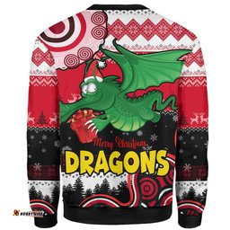 St.George Christmas Sweatshirt - Custom Dragons Aboriginal Inspired Xmas Sweatshirt
