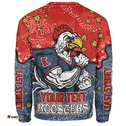 Sydney Roosters Custom Sweatshirt - Team With Dot And Star Patterns For Tough Fan Sweatshirt