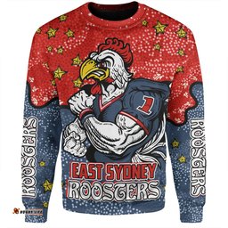 Sydney Roosters Custom Sweatshirt - Team With Dot And Star Patterns For Tough Fan Sweatshirt
