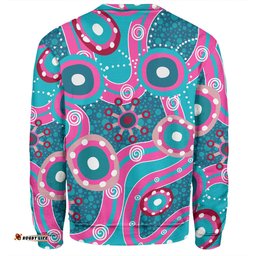 Australia Aboriginal Sweatshirt - Pink Aboriginal Dot Art Inspired Sweatshirt
