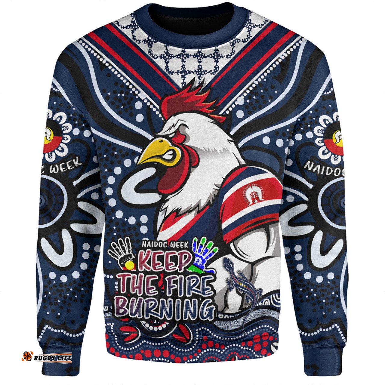 Sydney Roosters Sweatshirt Aboriginal Inspired Naidoc Week Custom For Die Hard Fan Supporters