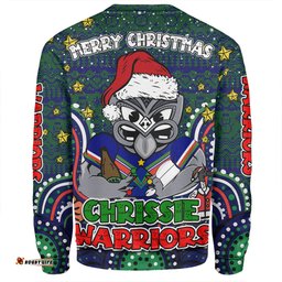 New Zealand Warriors Christmas Custom Sweatshirt - Christmas Knit Patterns Vintage Jersey Ugly Sweatshirt
