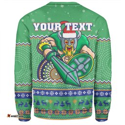 Canberra Raiders Christmas Custom Sweatshirt - Ugly Xmas And Aboriginal Patterns For Die Hard Fan Sweatshirt