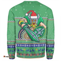 Canberra Raiders Christmas Custom Sweatshirt - Ugly Xmas And Aboriginal Patterns For Die Hard Fan Sweatshirt