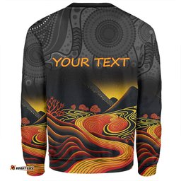 Australia Aboriginal Custom Sweatshirt - Rainbow Serpent Dreamtime Land Art Inspired Sweatshirt