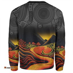 Australia Aboriginal Custom Sweatshirt - Rainbow Serpent Dreamtime Land Art Inspired Sweatshirt