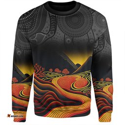 Australia Aboriginal Custom Sweatshirt - Rainbow Serpent Dreamtime Land Art Inspired Sweatshirt