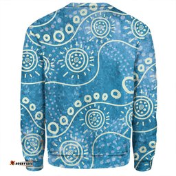 Australia Aboriginal Sweatshirt - River Scene In Aboriginal Dot Art Style Sweatshirt