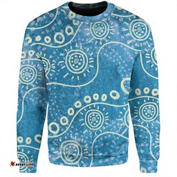 Australia Aboriginal Sweatshirt - River Scene In Aboriginal Dot Art Style Sweatshirt
