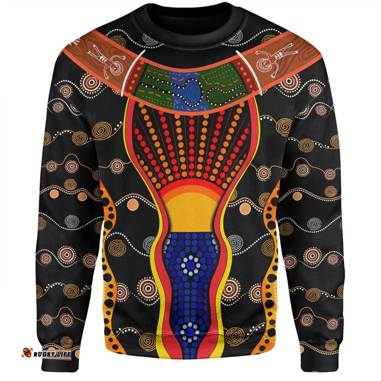 Australia Aboriginal Custom Sweatshirt - Indigenous Dot With Boomerang Inspired Sweatshirt