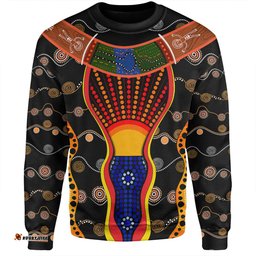 Australia Aboriginal Custom Sweatshirt - Indigenous Dot With Boomerang Inspired Sweatshirt