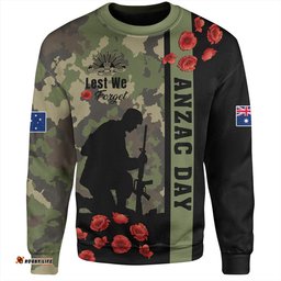 Australia Sweatshirt Lest We Forget Military Camouflage Simple Style