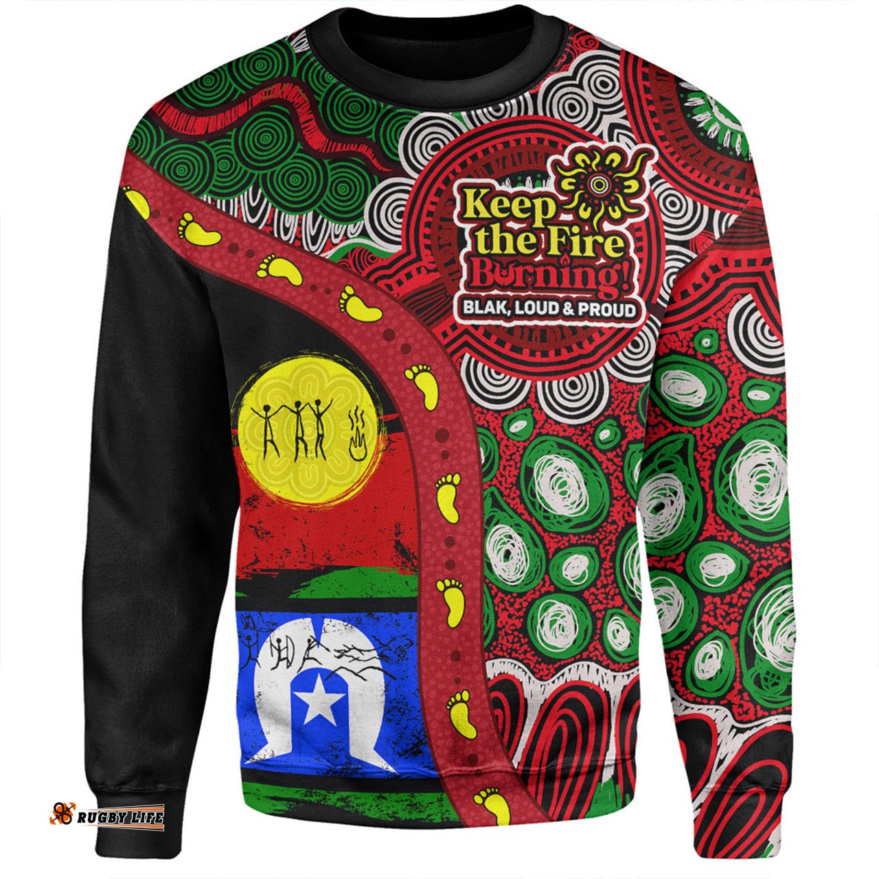 Australia Sweatshirt Naidoc Week Indigenous Culture Inspired Dot Art Painting With Hunting