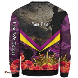 Brisbane Broncos Anzac Custom Sweatshirt - Broncos Aboriginal Inspired Pattern Remembrance Day Sweatshirt