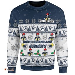 North Queensland Cowboys Christmas Custom Sweatshirt - Special Ugly Christmas Sweatshirt