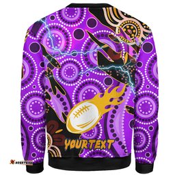 Melbourne Storm Sweatshirt - Custom Rugby Team with Aboriginal Inspired Dot Painting and Indigenous Pattern
