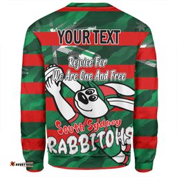 South Sydney Rabbitohs Sweatshirt - Happy Australia Day We Are One And Free