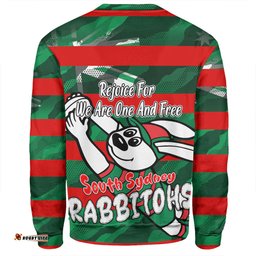 South Sydney Rabbitohs Sweatshirt - Happy Australia Day We Are One And Free