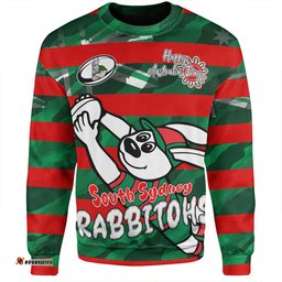 South Sydney Rabbitohs Sweatshirt - Happy Australia Day We Are One And Free